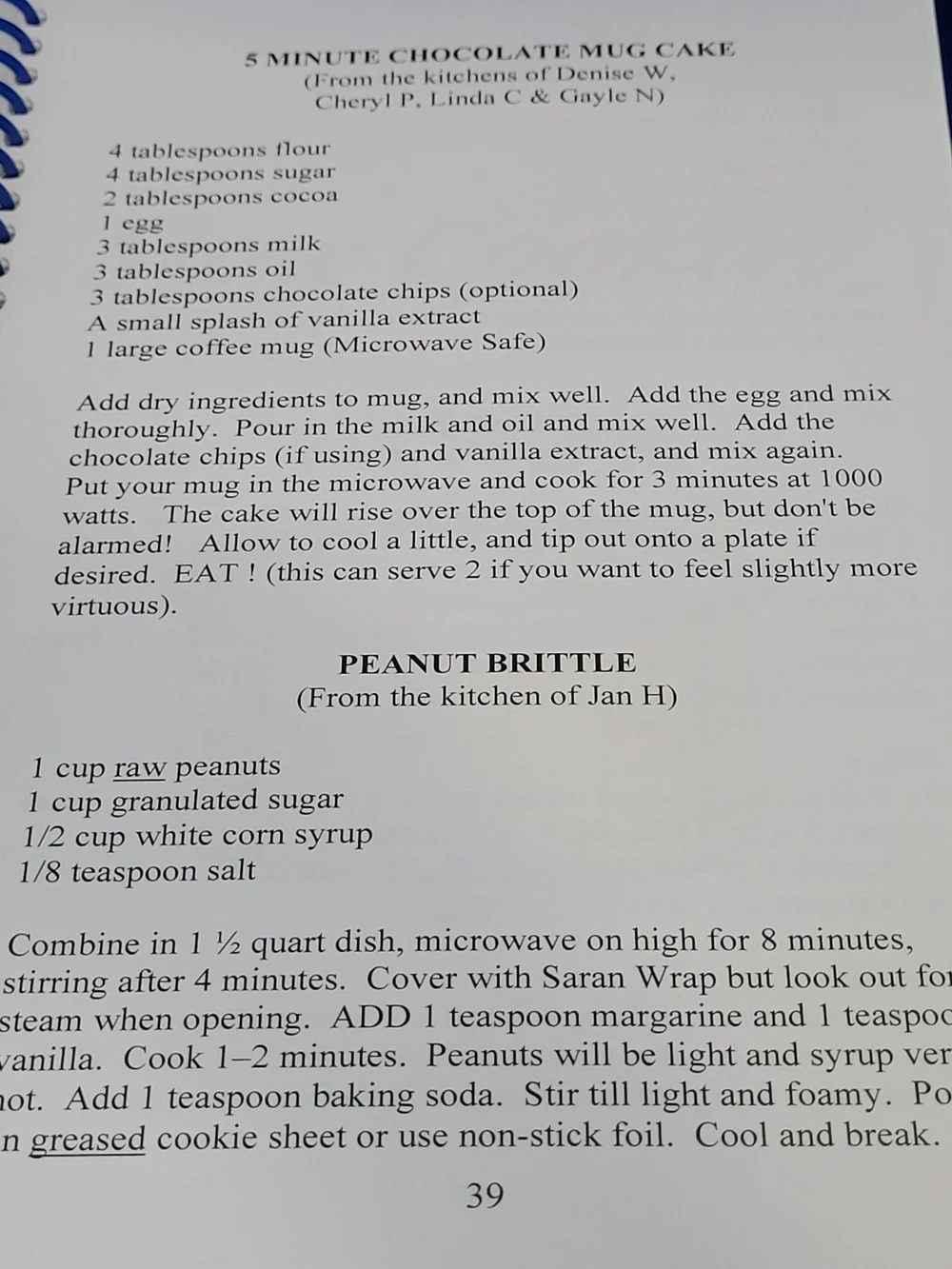 Ma Corley's Kitchen Blue Spiral Recipe Book